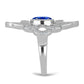 Inel din Argint 925 ( 5.54 grame ) cu Safir Albastru Australian și Topaz Alb 3.9 Carate