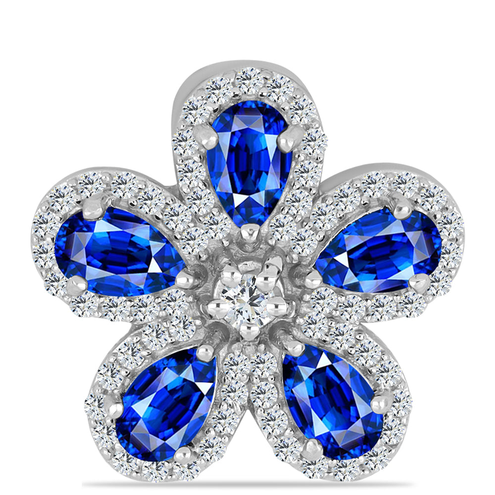Pandantiv din Argint 925 ( 1.81 grame ) cu Safir Albastru Australian și Topaz Alb 2.05 Carate 1 