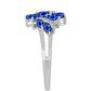 Inel din Argint 925 ( 2.93 grame ) cu Safir Albastru Australian și Topaz Alb 2.34 Carate