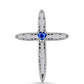 Cruce Pandantiv din Argint 925 ( 2.61 grame ) cu Safir Albastru Australian și Zircon Alb 1.39 Carate