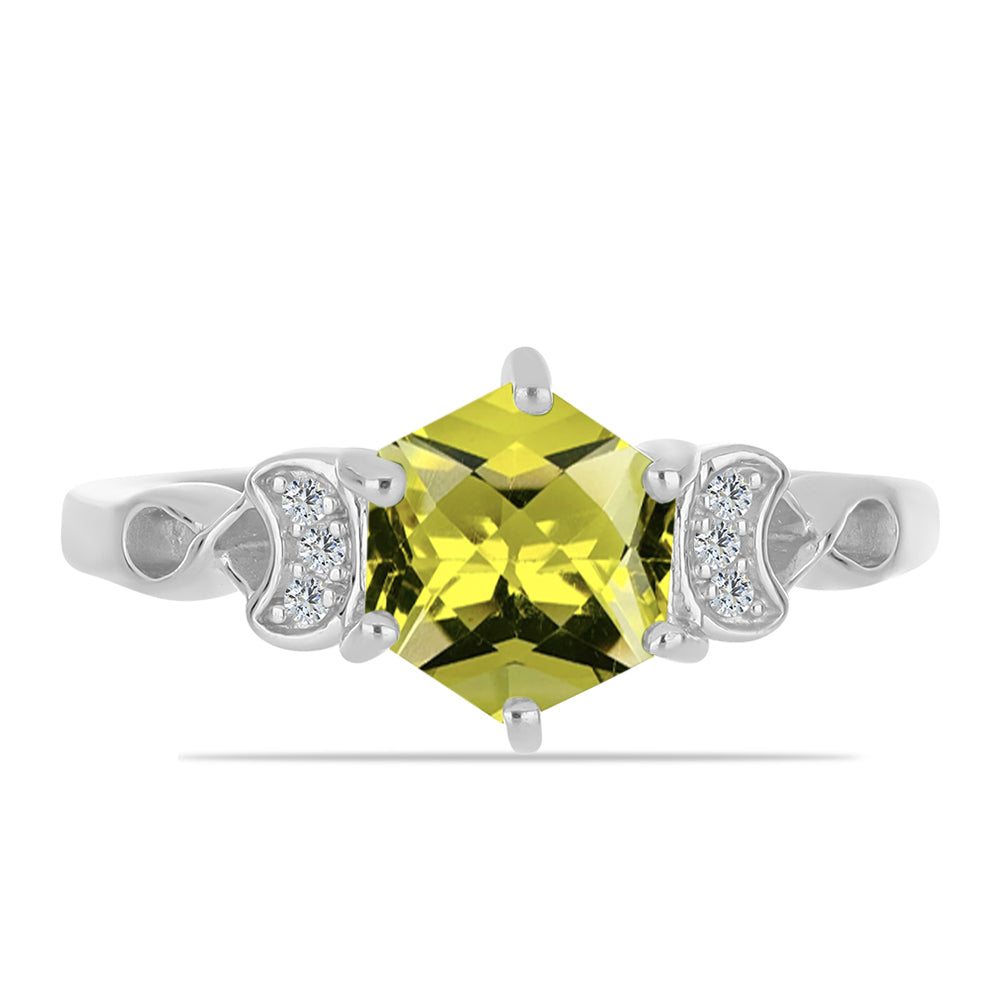 Inel din Argint 925 ( 2.75 grame ) cu Topaz Galben și Topaz Alb 1.68 Carate 1 