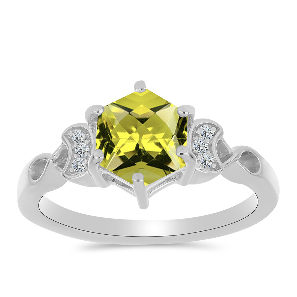 Inel din Argint 925 ( 2.75 grame ) cu Topaz Galben și Topaz Alb 1.68 Carate