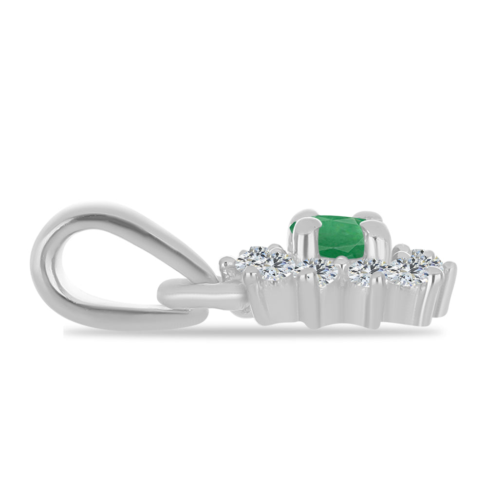 Set din Argint 925 ( 1.42 grame ) cu Rubin Malagasy și Smarald Brazilian 0.79 Carate ( Pandantiv ) 3 