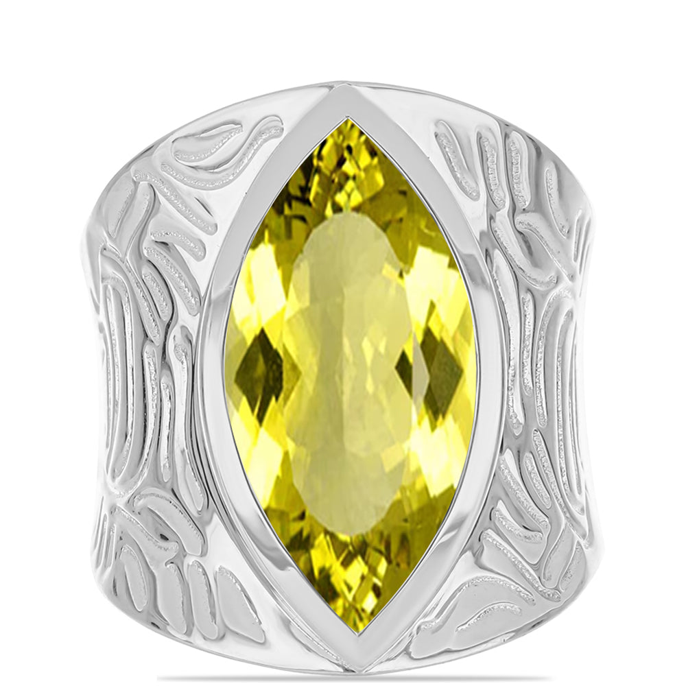 Inel din Argint 925 ( 7.27 grame ) cu Topaz Galben 6.99 Carate