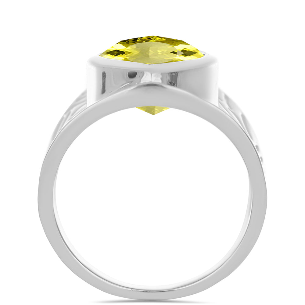 Inel din Argint 925 ( 7.27 grame ) cu Topaz Galben 6.99 Carate 2 