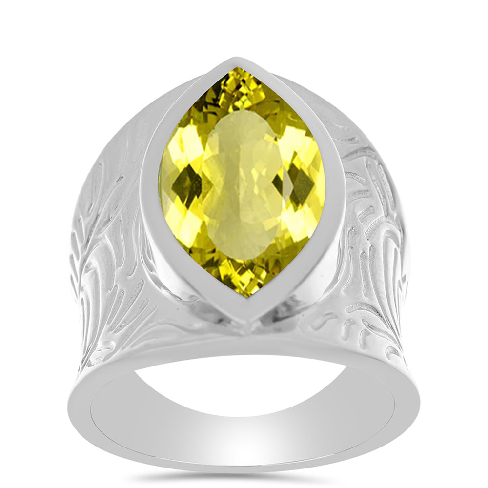 Inel din Argint 925 ( 7.27 grame ) cu Topaz Galben 6.99 Carate