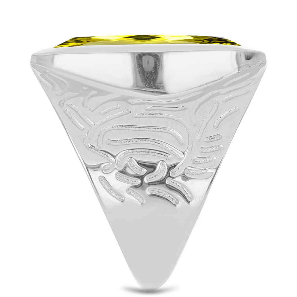 Inel din Argint 925 ( 7.27 grame ) cu Topaz Galben 6.99 Carate