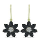 Cercei din Argint 925 Placat cu Aur ( 3.87 grame ) cu Obsidian și Topaz Alb 2.02 Carate