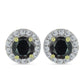 Cercei din Argint 925 Placat cu Aur ( 1.9 grame ) cu Obsidian și Topaz Alb 1.15 Carate