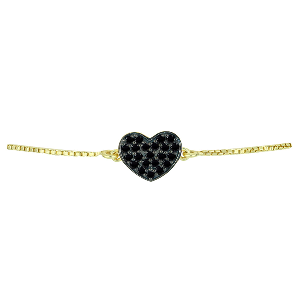 Brățară din Argint 925 Placat cu Aur ( 2.84 grame ) cu Obsidian 0.4 Carate 2 
