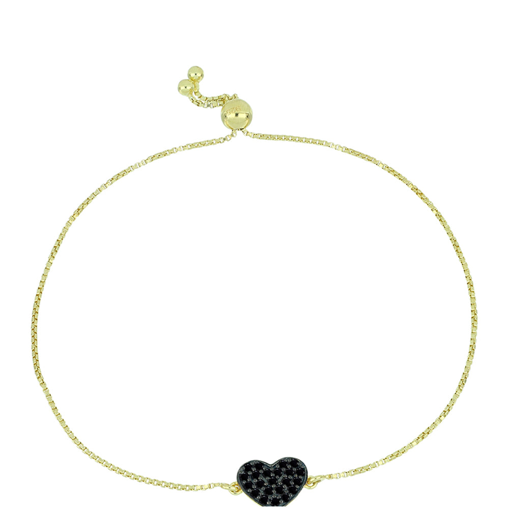 Brățară din Argint 925 Placat cu Aur ( 2.84 grame ) cu Obsidian 0.4 Carate 1 