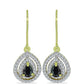 Cercei din Argint 925 Placat cu Aur ( 3.09 grame ) cu Obsidian și Topaz Alb 1.36 Carate