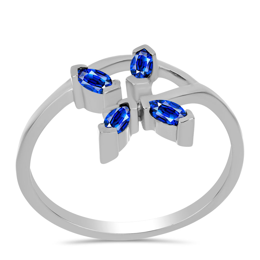 Inel din Argint 925 ( 2.15 grame ) cu Safir Albastru Australian 0.46 Carate 3 