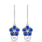 Cercei din Argint 925 ( 2.71 grame ) cu Safir Albastru Australian și Topaz Alb 1.6 Carate