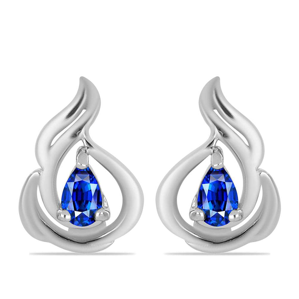Cercei din Argint 925 ( 2.86 grame ) cu Safir Albastru Australian 0.64 Carate 1 