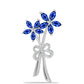 Broşă din Argint 925 ( 4.62 grame ) cu Safir Albastru Australian și Topaz Alb 3.04 Carate