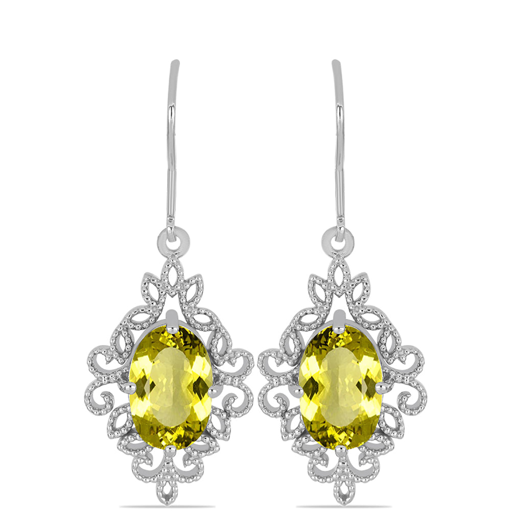 Cercei din Argint 925 ( 5.04 grame ) cu Topaz Galben 5.98 Carate 1 