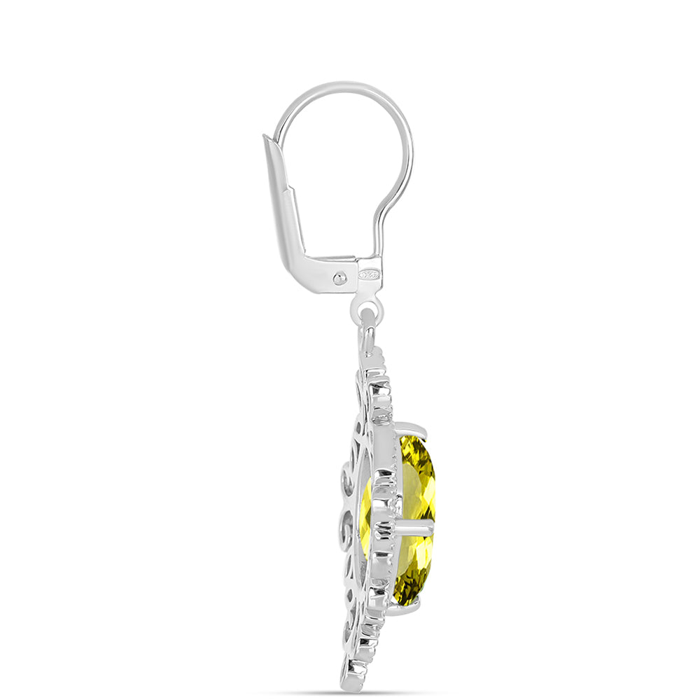 Cercei din Argint 925 ( 5.04 grame ) cu Topaz Galben 5.98 Carate 2 