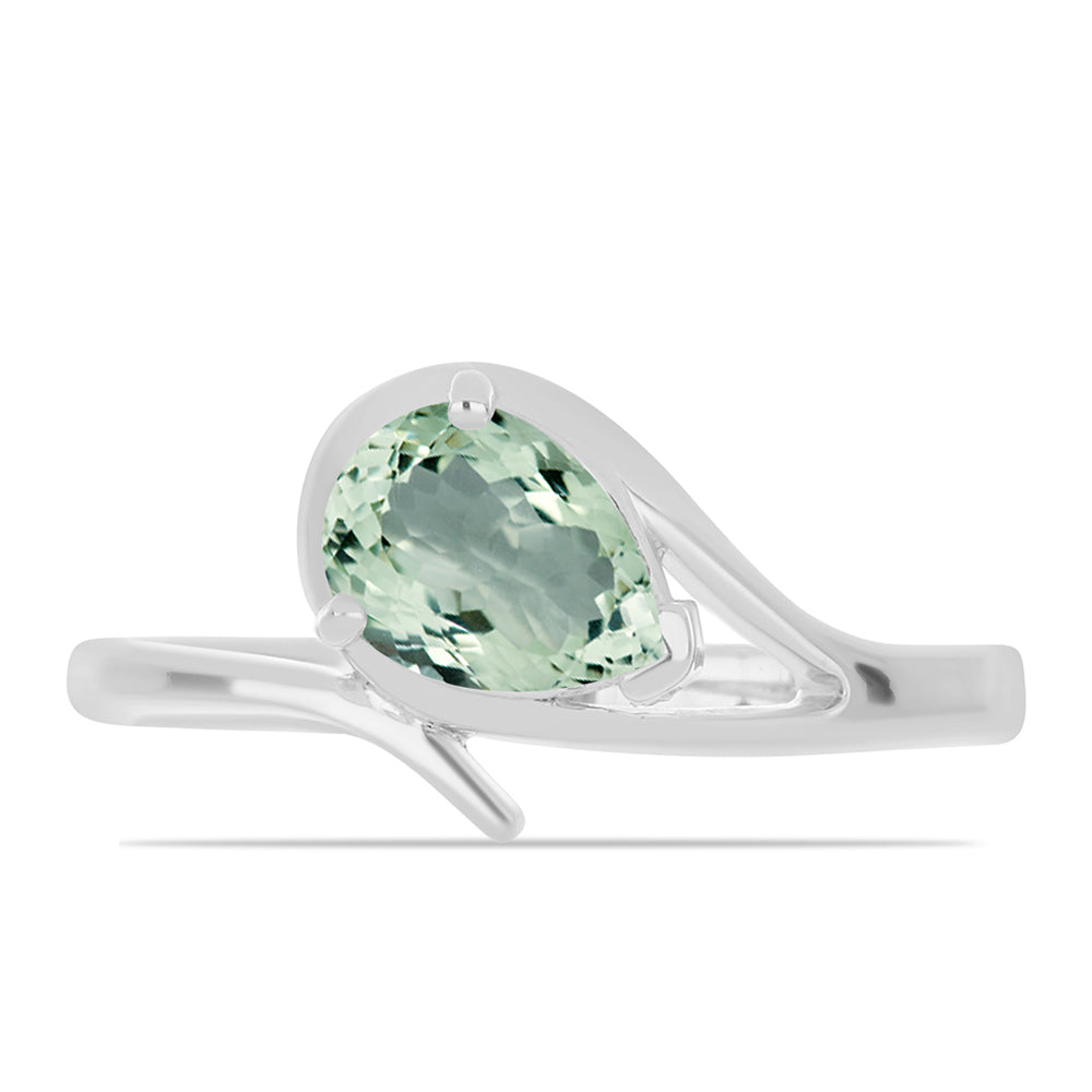 Inel din Argint 925 ( 2.58 grame ) cu Ametist Verde 0.97 Carate 1 