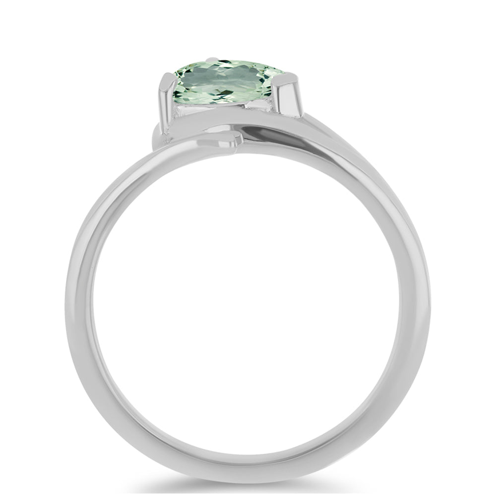 Inel din Argint 925 ( 2.58 grame ) cu Ametist Verde 0.97 Carate
