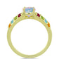 Inel din Argint 925 Placat cu Aur ( 2.46 grame ) cu Opal Welo și Turmalină Chakra 1.2 Carate