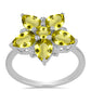 Inel din Argint 925 ( 3.14 grame ) cu Topaz Galben și Topaz Alb 3.33 Carate