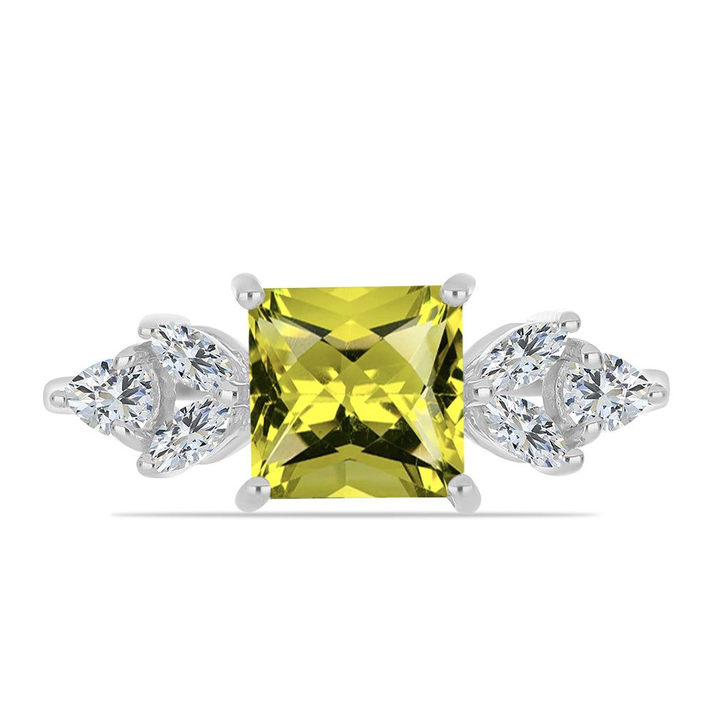 Inel din Argint 925 ( 2.82 grame ) cu Topaz Galben și Topaz Alb 3.09 Carate 1 