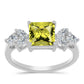 Inel din Argint 925 ( 2.82 grame ) cu Topaz Galben și Topaz Alb 3.09 Carate