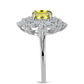 Inel din Argint 925 ( 4.1 grame ) cu Topaz Galben și Topaz Alb 4.08 Carate