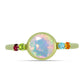 Inel din Argint 925 Placat cu Aur ( 2.36 grame ) cu Opal Welo și Turmalină Chakra 1.04 Carate