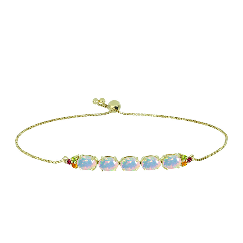 Brățară din Argint 925 Placat cu Aur ( 4.44 grame ) cu Opal Welo și Turmalină Chakra 2.66 Carate 1 