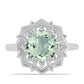 Inel din Argint 925 ( 3.73 grame ) cu Ametist Verde și Topaz Alb 2.81 Carate