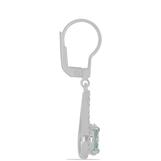 Cercei din Argint 925 ( 2.65 grame ) cu Ametist Verde 2.23 Carate
