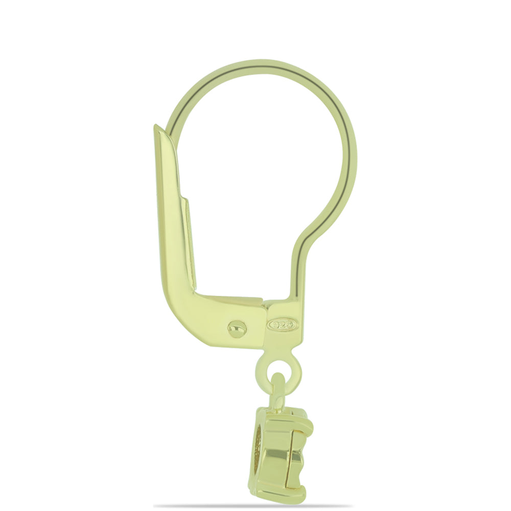 Cercei din Argint 925 Placat cu Aur ( 1.5 grame ) cu Diamant Roșu 0.02 Carate 2 