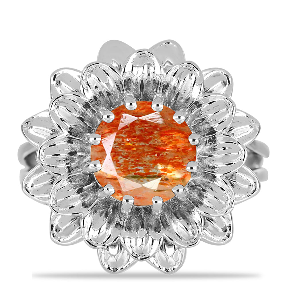 Inel din Argint 925 ( 6.58 grame ) cu Piatra Soarelui Oregon 2.12 Carate