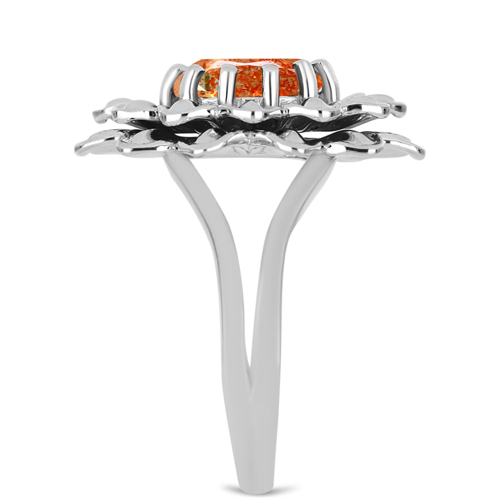 Inel din Argint 925 ( 6.58 grame ) cu Piatra Soarelui Oregon 2.12 Carate 4 