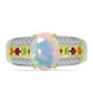 Inel din Argint 925 Placat cu Aur ( 3.55 grame ) cu Opal Welo și Turmalină Chakra 1.8 Carate