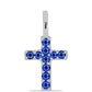 Cruce Pandantiv din Argint 925 ( 0.5 grame ) cu Safir Albastru Australian 0.16 Carate