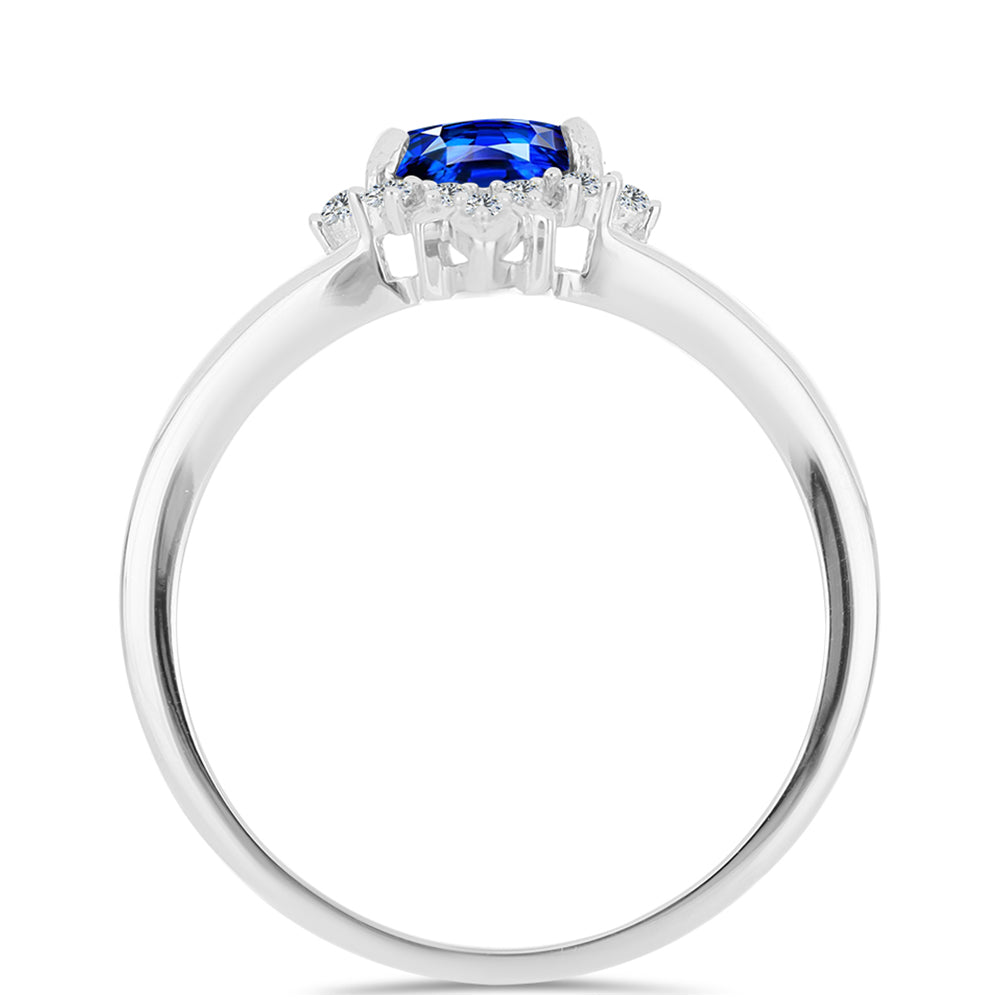 Inel din Argint 925 ( 2.25 grame ) cu Safir Albastru Australian și Topaz Alb 1.24 Carate 2 