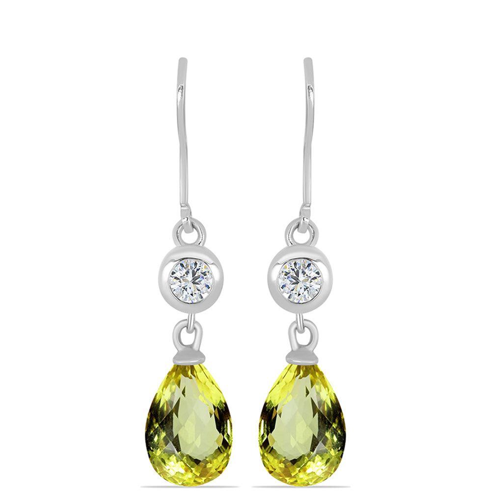 Cercei din Argint 925 ( 2.48 grame ) cu Topaz Galben și Topaz Alb 5.38 Carate