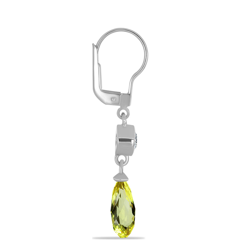 Cercei din Argint 925 ( 2.48 grame ) cu Topaz Galben și Topaz Alb 5.38 Carate 2 