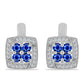 Cercei din Argint 925 ( 4.49 grame ) cu Safir Albastru Australian și Topaz Alb 1.62 Carate