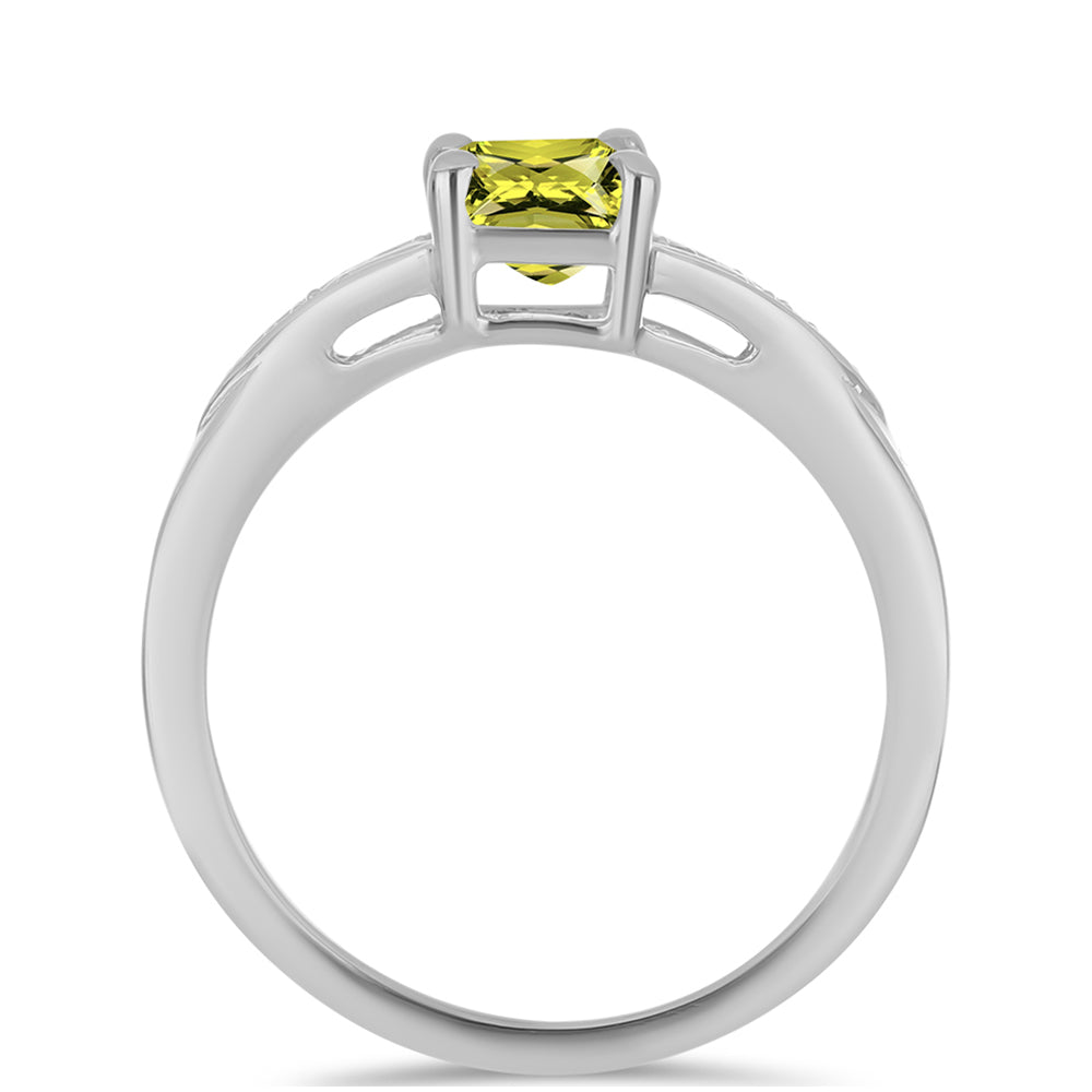 Inel din Argint 925 ( 2.64 grame ) cu Topaz Galben și Topaz Alb 1.07 Carate 2 