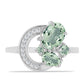 Inel din Argint 925 ( 2.35 grame ) cu Ametist Verde și Topaz Alb 1.75 Carate