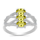 Inel din Argint 925 ( 3.03 grame ) cu Topaz Galben și Topaz Alb 1.24 Carate