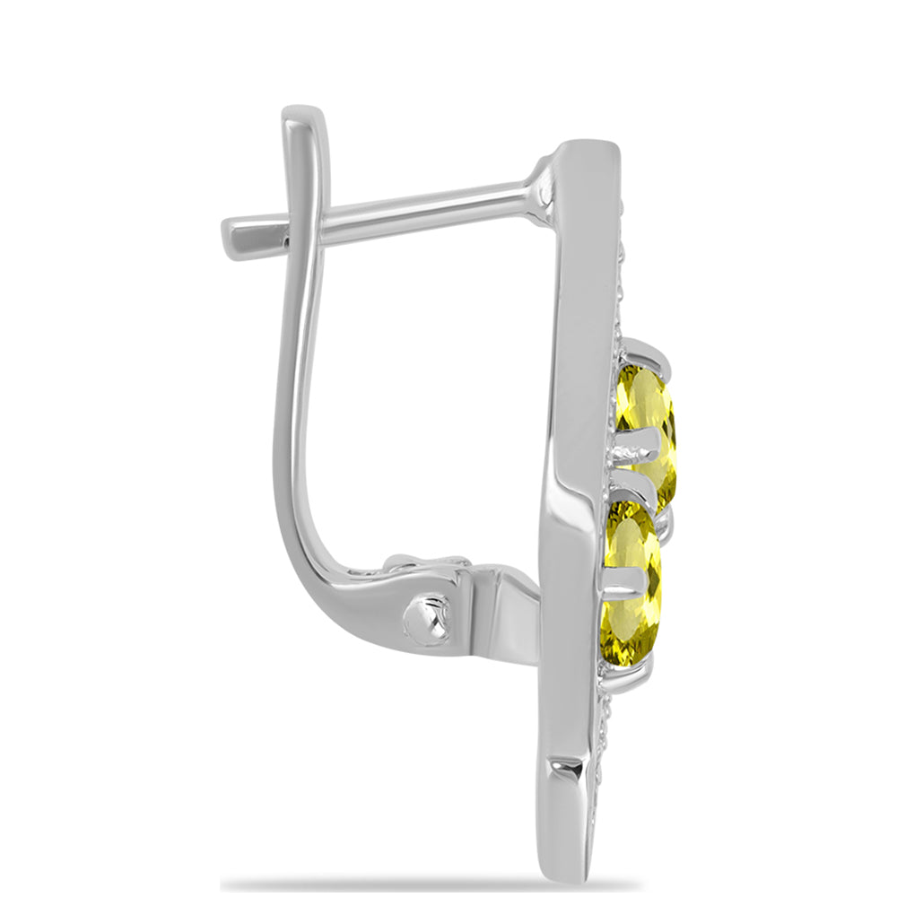 Cercei din Argint 925 ( 3.7 grame ) cu Topaz Galben și Topaz Alb 1.79 Carate 2 