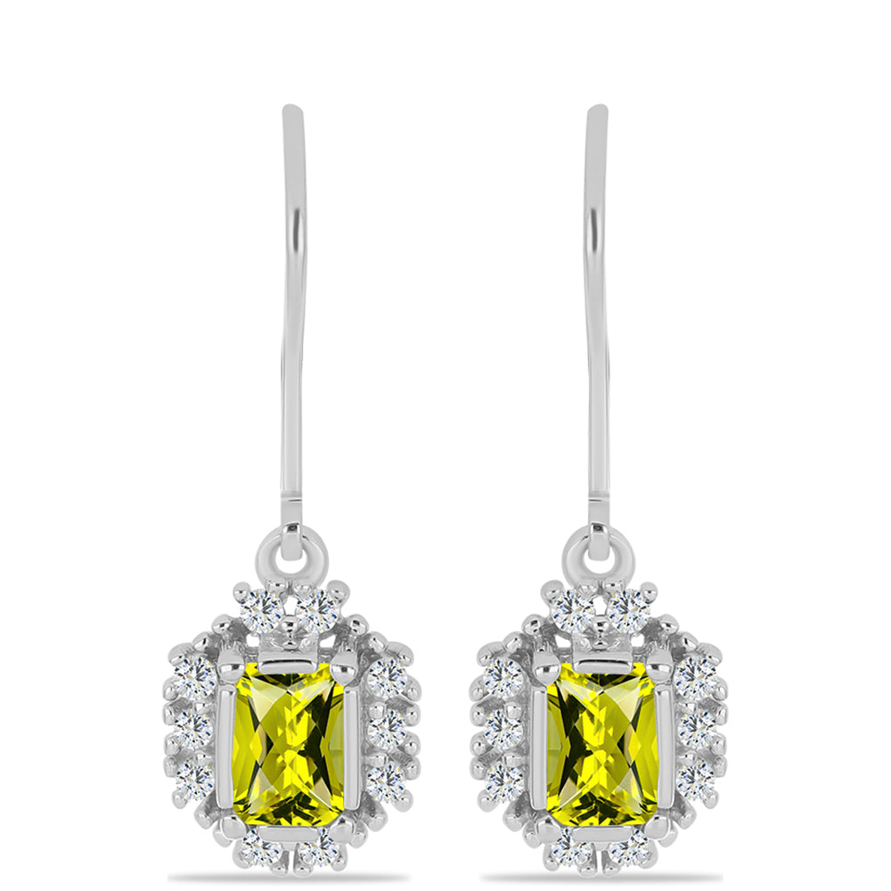 Cercei din Argint 925 ( 3.18 grame ) cu Topaz Galben și Topaz Alb 1.67 Carate