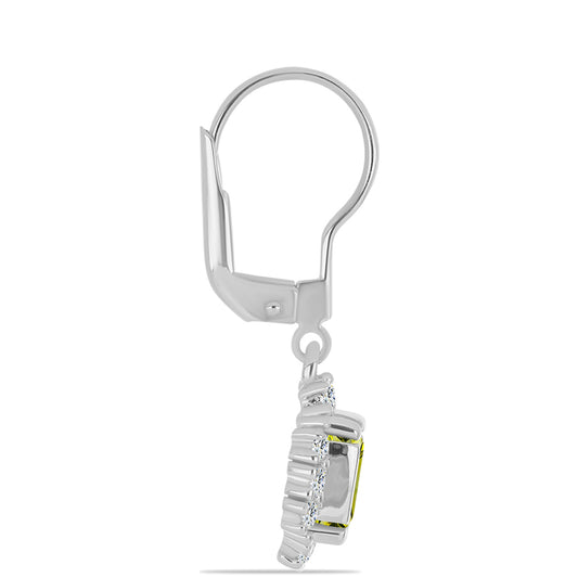 Cercei din Argint 925 ( 3.18 grame ) cu Topaz Galben și Topaz Alb 1.67 Carate