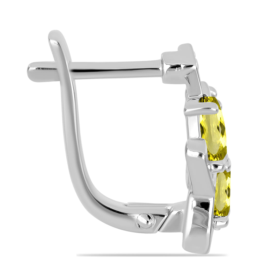 Cercei din Argint 925 ( 4.11 grame ) cu Topaz Galben și Topaz Alb 1.61 Carate