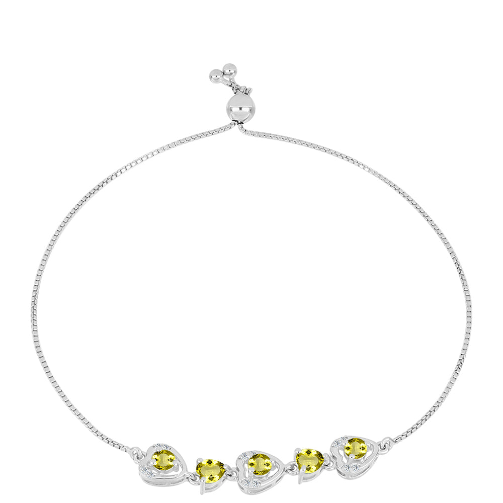 Brățară din Argint 925 ( 4.61 grame ) cu Topaz Galben și Topaz Alb 1.66 Carate